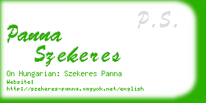 panna szekeres business card